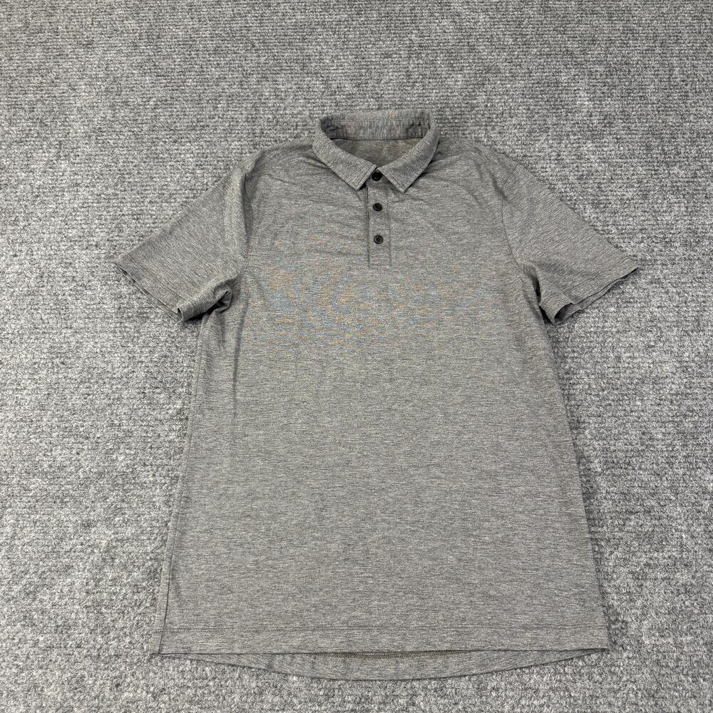 Lululemon Polo Shirt Mens Small Gray Solid Performance Golf Casual
